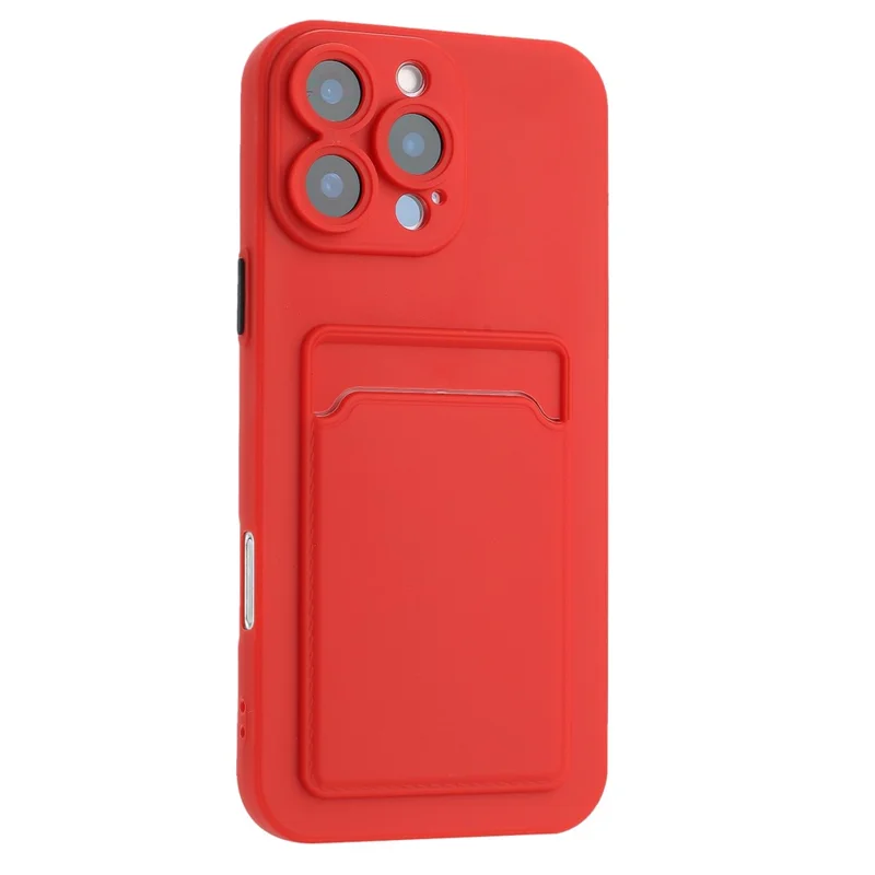 Bulk Purchasing For iPhone 16 Pro Max Case Flexible TPU Phone Cover with Back Card Slot - Red