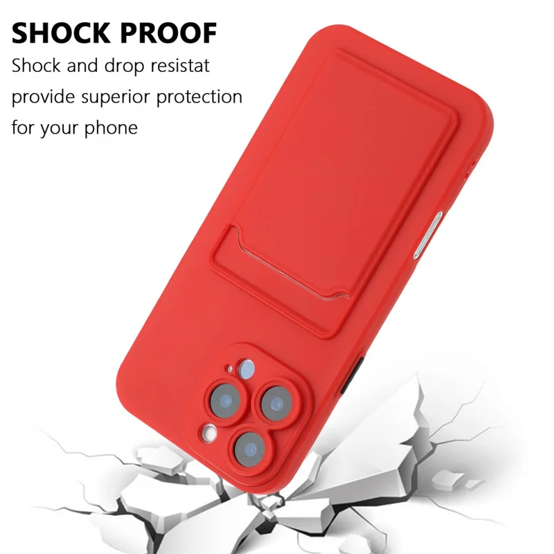 Bulk Purchasing For iPhone 16 Pro Max Case Flexible TPU Phone Cover with Back Card Slot - Red