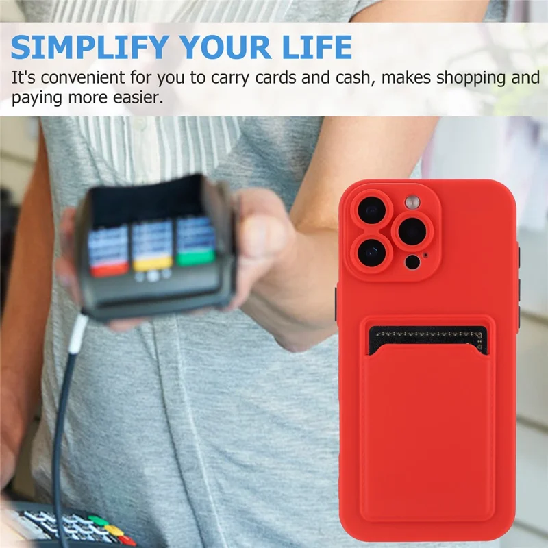 Bulk Purchasing For iPhone 16 Pro Max Case Flexible TPU Phone Cover with Back Card Slot - Red