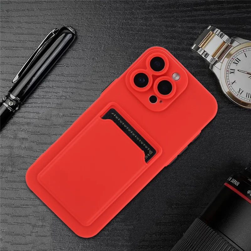Bulk Purchasing For iPhone 16 Pro Max Case Flexible TPU Phone Cover with Back Card Slot - Red