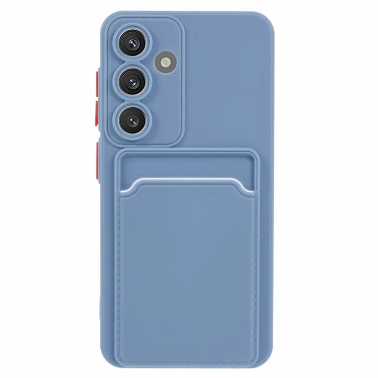 Bulk Purchasing For Samsung Galaxy S25 Case Flexible TPU Phone Cover with Back Card Slot - Grey Blue