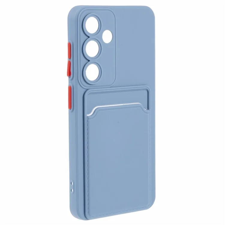 Bulk Purchasing For Samsung Galaxy S25 Case Flexible TPU Phone Cover with Back Card Slot - Grey Blue