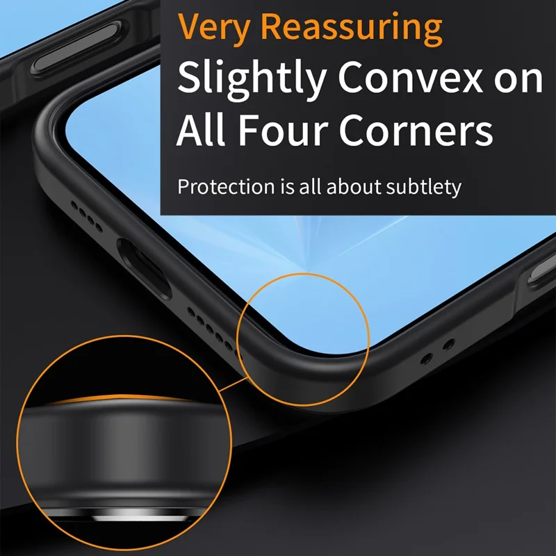 For iPhone 16 Plus Magnetic Case TPU + Acrylic Kickstand Phone Cover with Glass Lens Film - Black