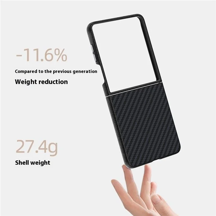 ABEEL Für Samsung Galaxy Z Flip7 5G Hülle, kompatibel mit MagSafe, Rückseite mit Karbonfaser-Textur - Schwarz / Rot