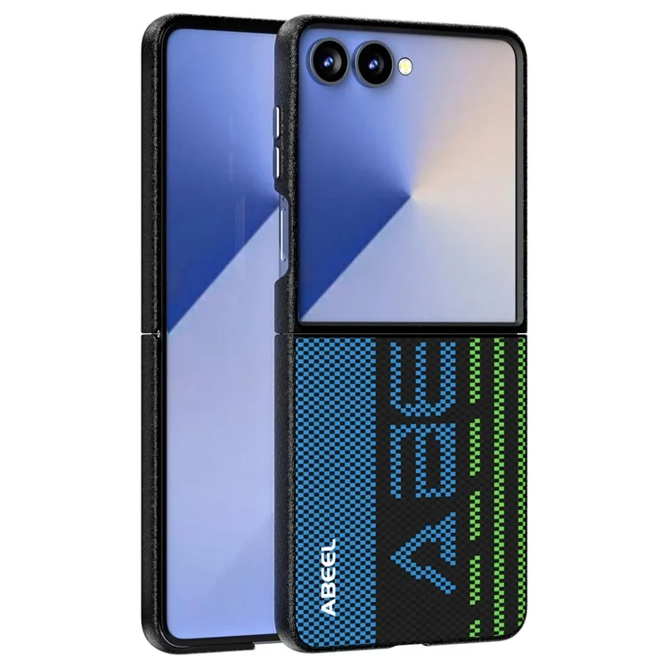 ABEEL für Samsung Galaxy Z Flip7 5G Hülle, kompatibel mit MagSafe, bedrucktes PC-Aluminium-Legierung Leder Handyhülle - Hervorragende Nr. 1