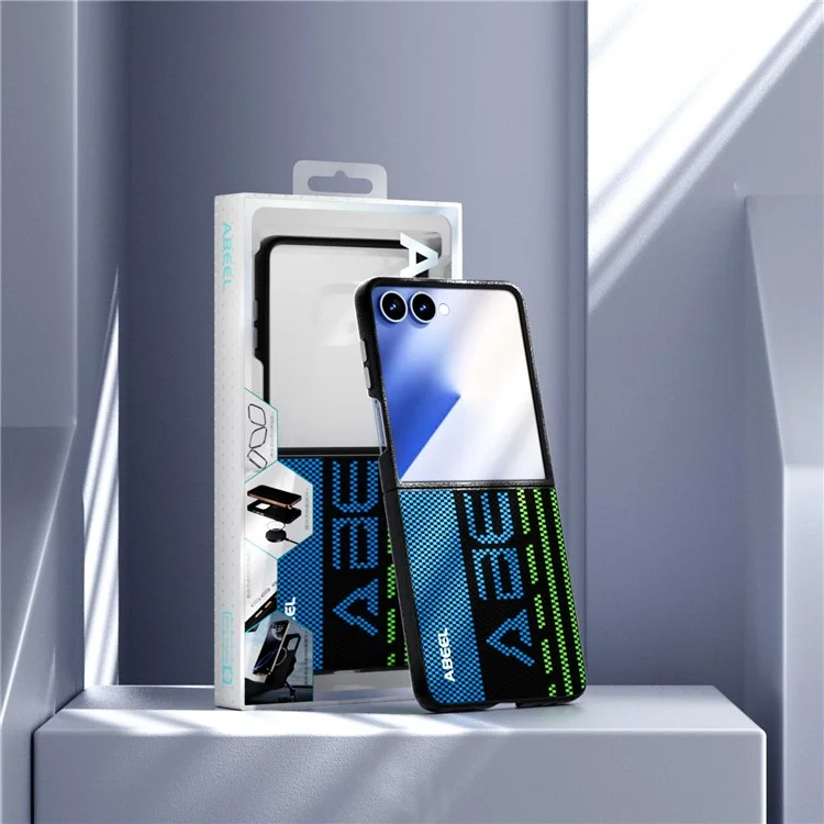 ABEEL für Samsung Galaxy Z Flip7 5G Hülle, kompatibel mit MagSafe, bedrucktes PC-Aluminium-Legierung Leder Handyhülle - Hervorragende Nr. 1