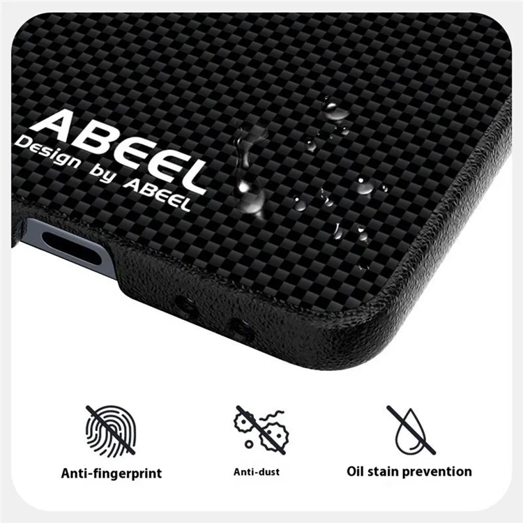 ABEEL Для Samsung Galaxy Z Flip7 5G Чехол, совместимый с MagSafe, с печатным ПК, алюминиевым сплавом и кожаной отделкой - Черный