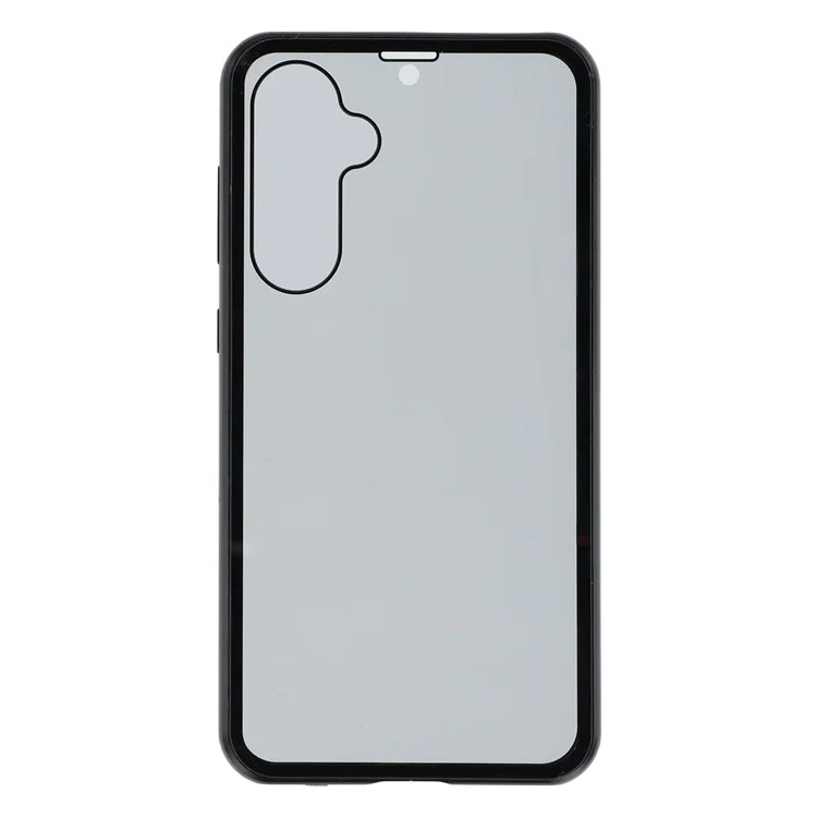 For Samsung Galaxy S23 FE Case with Anti-Spy Screen Protector Tempered Glass Metal Phone Cover Magnetic Clasp - Black