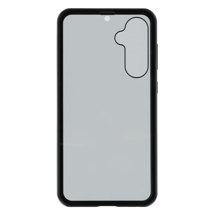 For Samsung Galaxy S23 FE Case with Anti-Spy Screen Protector Tempered Glass Metal Phone Cover Magnetic Clasp - Black