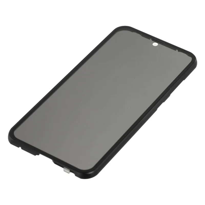 For Samsung Galaxy S23 FE Case with Anti-Spy Screen Protector Tempered Glass Metal Phone Cover Magnetic Clasp - Black