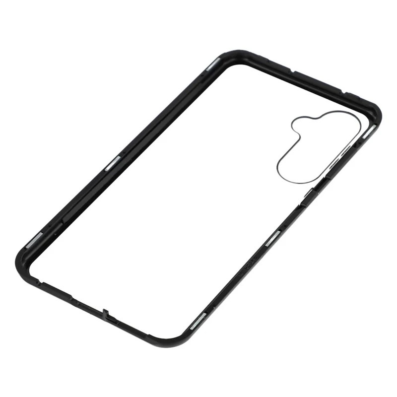 For Samsung Galaxy S23 FE Case with Anti-Spy Screen Protector Tempered Glass Metal Phone Cover Magnetic Clasp - Black
