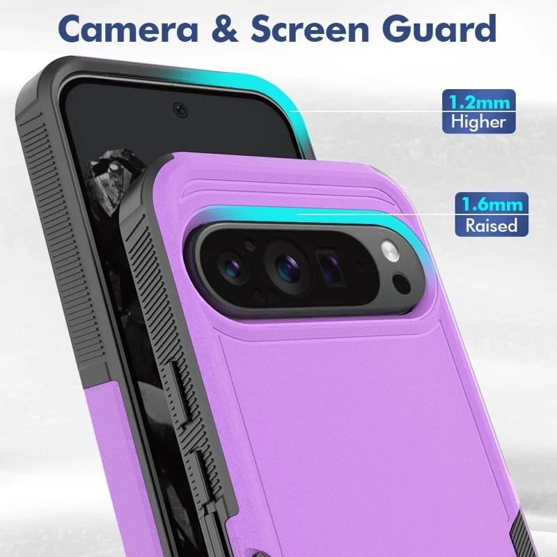 Bulk Purchasing For Google Pixel 9 Pro XL Case 2 in 1 PC + TPU Shockproof Phone Cover - Purple