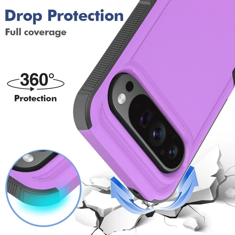 Bulk Purchasing For Google Pixel 9 Pro XL Case 2 in 1 PC + TPU Shockproof Phone Cover - Purple
