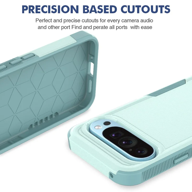 Bulk Purchasing For Google Pixel 9 / 9 Pro Case 2 in 1 PC + TPU Shockproof Phone Cover - Mint Green