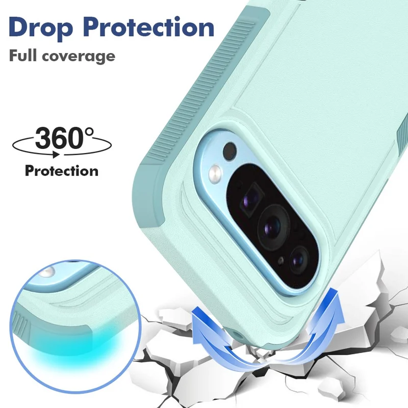 Bulk Purchasing For Google Pixel 9 / 9 Pro Case 2 in 1 PC + TPU Shockproof Phone Cover - Mint Green