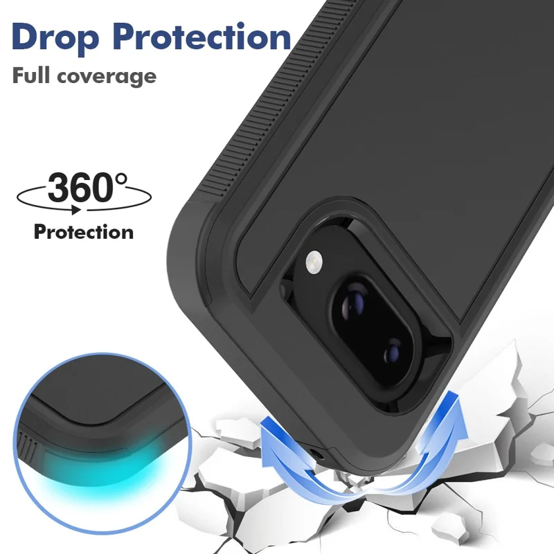 Bulk Purchasing For Google Pixel 9a Case 2 in 1 PC + TPU Shockproof Phone Cover - Black