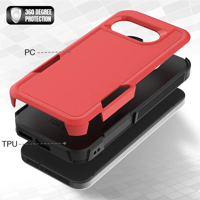 Bulk Purchasing For Google Pixel 9a Case 2 in 1 PC + TPU Shockproof Phone Cover - Red