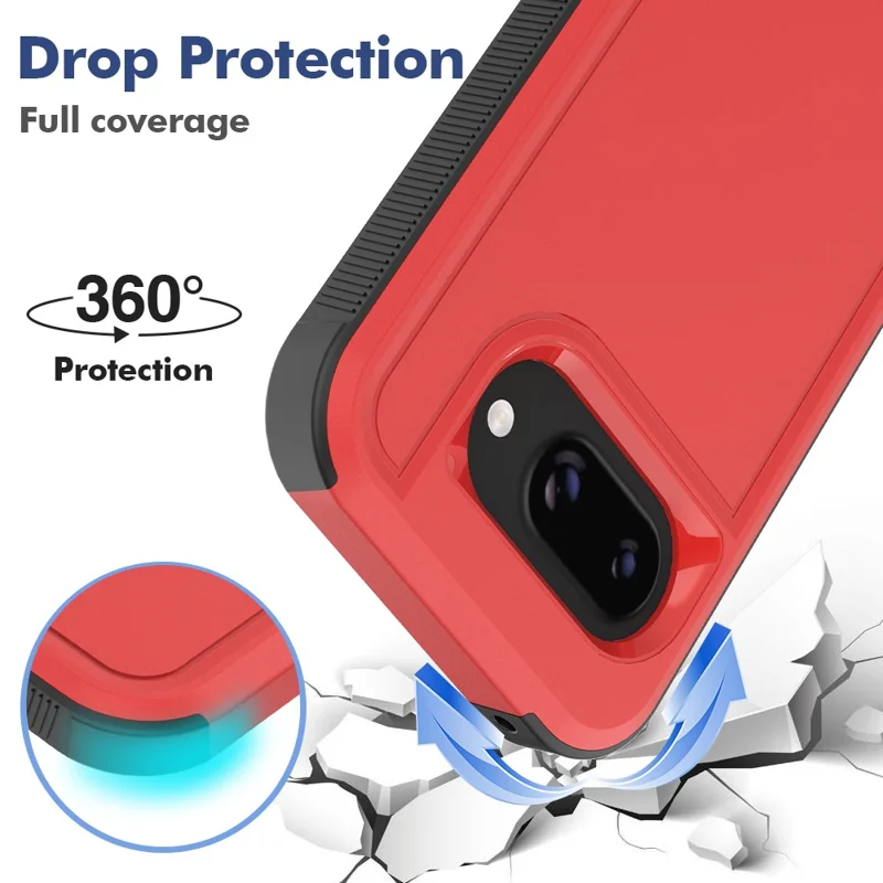 Bulk Purchasing For Google Pixel 9a Case 2 in 1 PC + TPU Shockproof Phone Cover - Red