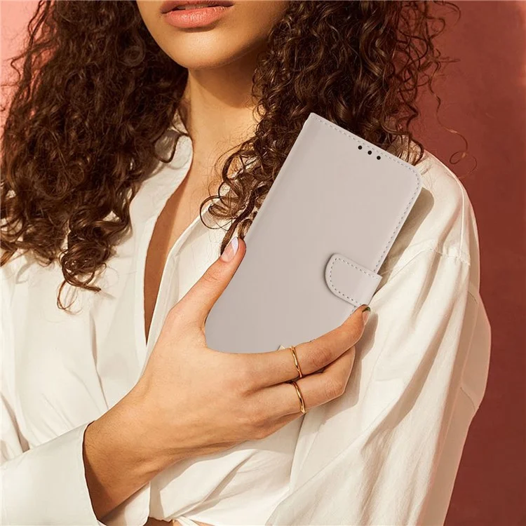 iPhone 15 Pro Max Hülle mit Schleifendekor Geldbörse Lederhülle mit Handschlaufe - Khaki