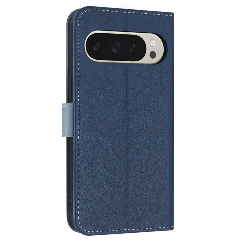 For Google Pixel 10 Pro XL / 9 Pro XL Case Bowknot Decor Wallet Leather Phone Cover with Wrist Strap - Dark Blue