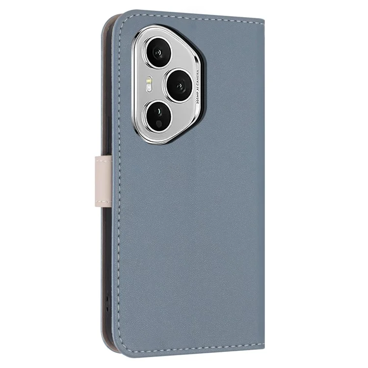 Capa de Celular For Honor 400 Pro 5G (Global) Laço Decorativo Carteira em Couro com Alça de Pulso - Azul Bebê
