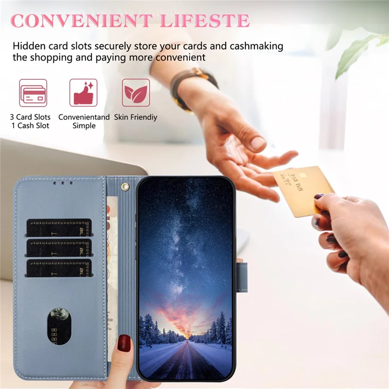 Für Samsung Galaxy S24 Ultra Hülle Schleifendekor Geldbörse Lederhülle mit Handgelenkband - Lila