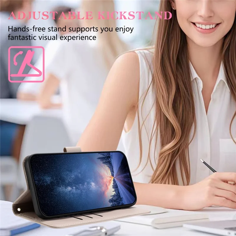 Phone Case For Xiaomi Redmi Note 14 Pro 5G / Note 14 Pro+ 5G / Poco X7 Pro 5G , Bowknot Decor Wallet Leather Cover with Wrist Strap - Khaki