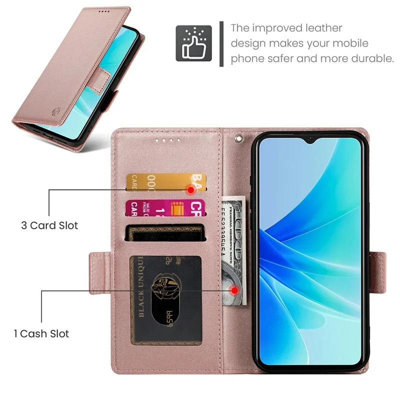 For Sony Xperia 1 VII Stand Case PU Leather Wallet Phone Cover - Rose Gold