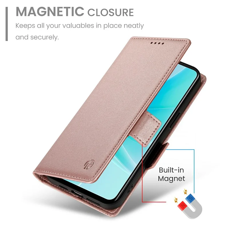 For Sony Xperia 1 VII Stand Case PU Leather Wallet Phone Cover - Rose Gold