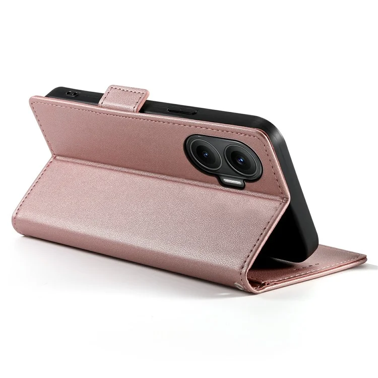 For Xiaomi Poco F7 5G  /  Redmi Turbo 4 Pro 5G Stand Case PU Leather Wallet Phone Cover - Rose Gold