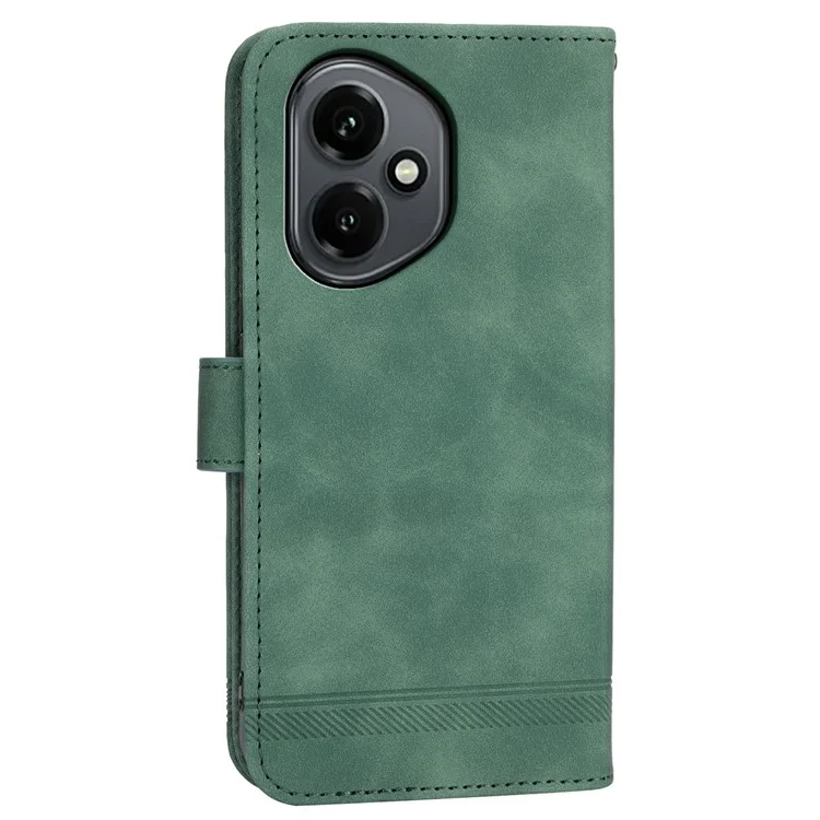 DIERFENG DF-03 Étui portefeuille en cuir avec motif de lignes pour Honor 400 5G (Global) - Vert