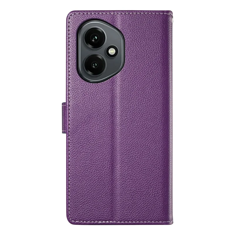 For Honor 400 5G (Global) Stand Case Litchi Texture Leather Wallet Phone Cover Magnetic Snap - Purple