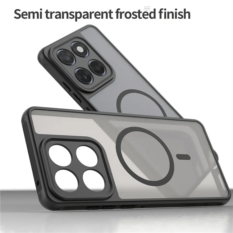 Für Motorola Edge 60 Fusion 5G / Edge 60 5G Hülle, kompatibel mit MagSafe, stoßfeste PC + TPU Handyhülle - Schwarz