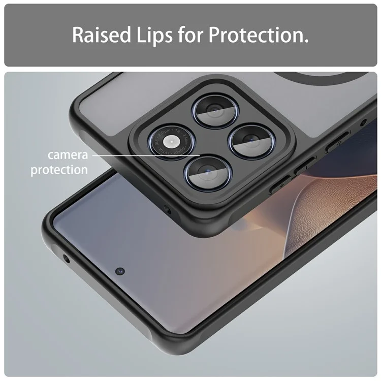 Für Motorola Edge 60 Fusion 5G / Edge 60 5G Hülle, kompatibel mit MagSafe, stoßfeste PC + TPU Handyhülle - Schwarz