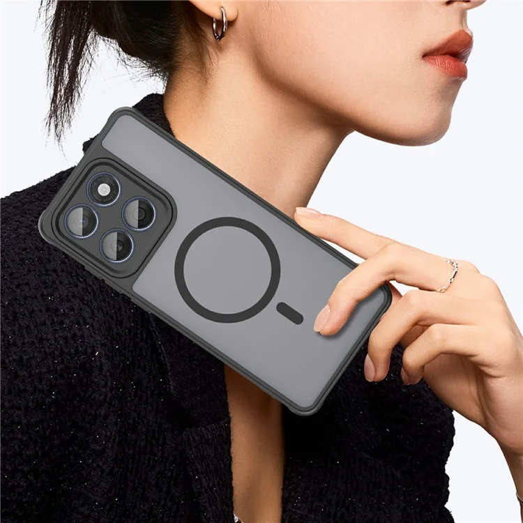Für Motorola Edge 60 Fusion 5G / Edge 60 5G Hülle, kompatibel mit MagSafe, stoßfeste PC + TPU Handyhülle - Schwarz