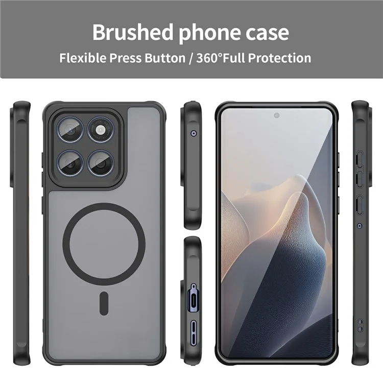 Für Motorola Edge 60 Fusion 5G / Edge 60 5G Hülle, kompatibel mit MagSafe, stoßfeste PC + TPU Handyhülle - Schwarz