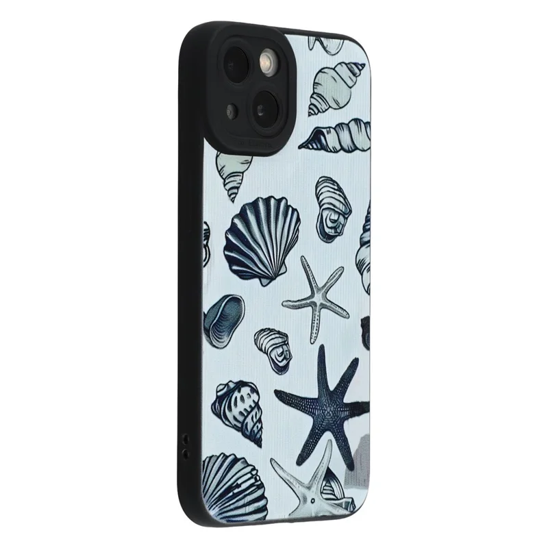 For iPhone 13 Case Starfish Shells Pattern Shockproof TPU Phone Back Cover