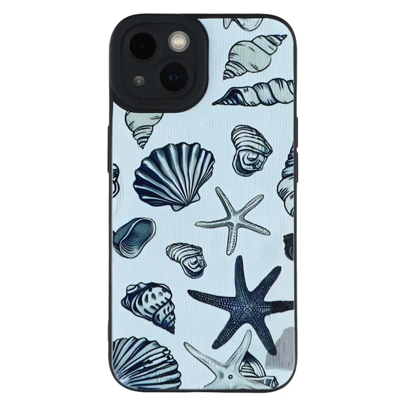 For iPhone 13 Case Starfish Shells Pattern Shockproof TPU Phone Back Cover
