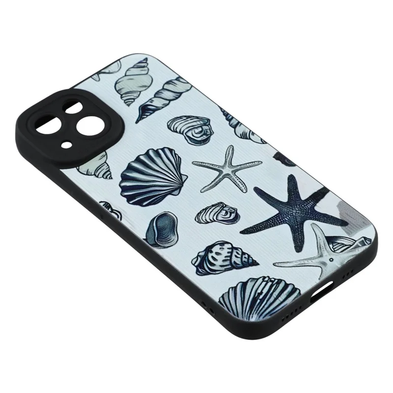 For iPhone 13 Case Starfish Shells Pattern Shockproof TPU Phone Back Cover