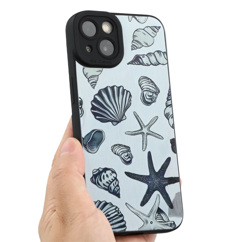 For iPhone 13 Case Starfish Shells Pattern Shockproof TPU Phone Back Cover