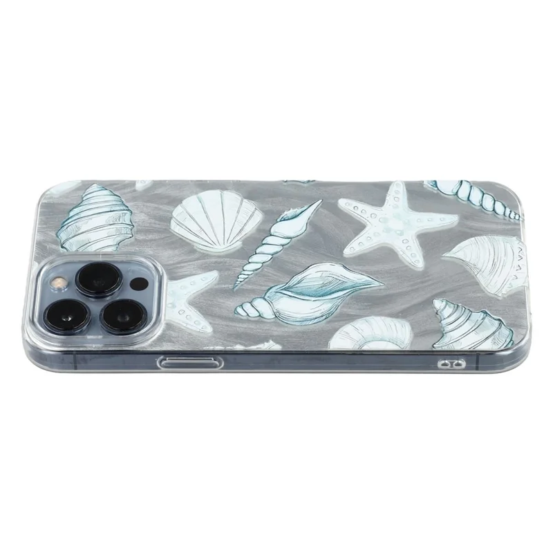 Voor iPhone 13 Pro Max hoesje met schelpmotief, airbag, schokbestendig, PC + TPU, telefoon achterkant
