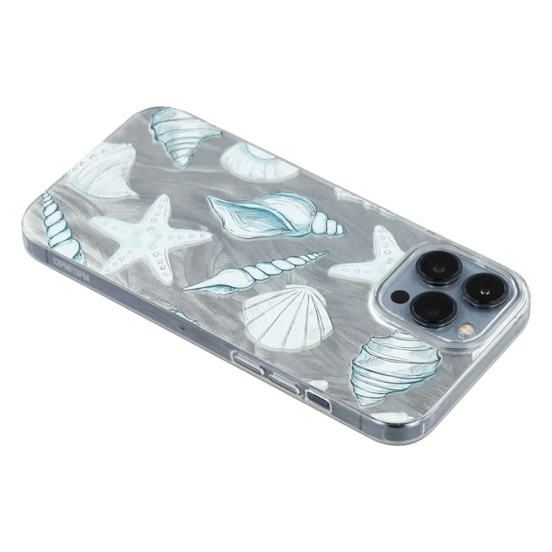 Voor iPhone 13 Pro Max hoesje met schelpmotief, airbag, schokbestendig, PC + TPU, telefoon achterkant