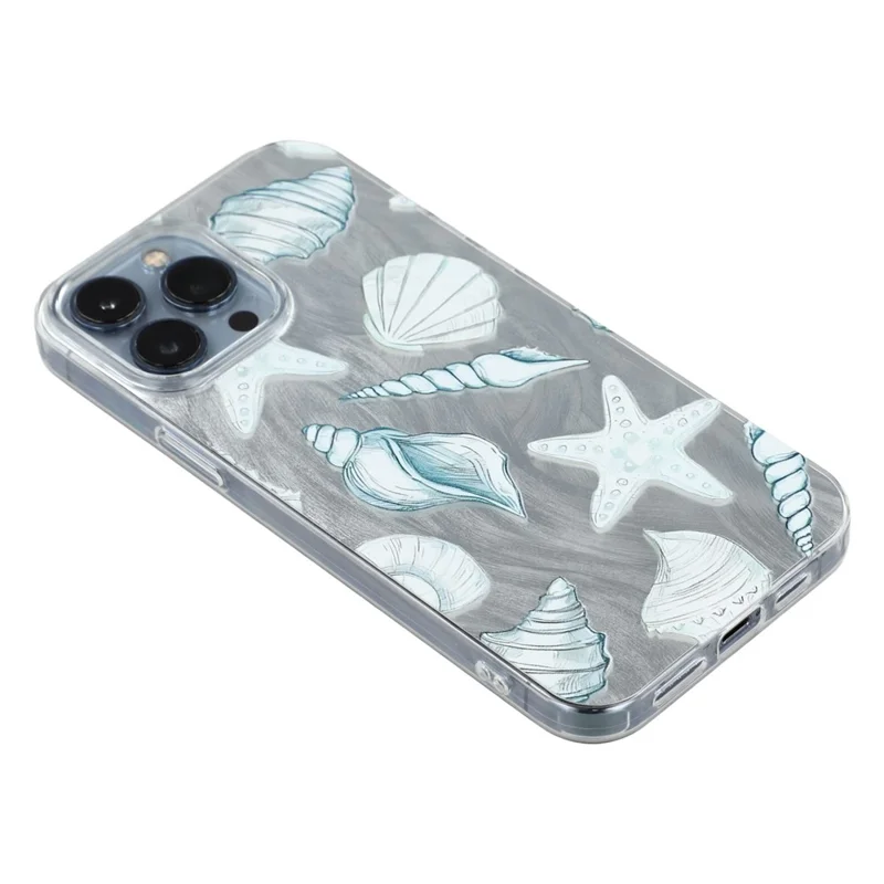 Voor iPhone 13 Pro Max hoesje met schelpmotief, airbag, schokbestendig, PC + TPU, telefoon achterkant