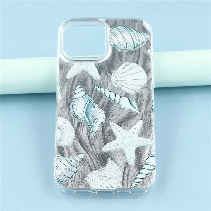 Voor iPhone 13 Pro Max hoesje met schelpmotief, airbag, schokbestendig, PC + TPU, telefoon achterkant