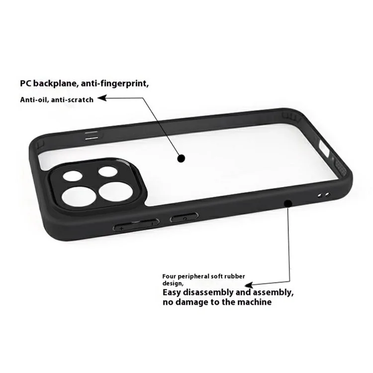 Für Xiaomi 13T Hülle Stoßfeste PC + TPU Transparente Rückseite Handyhülle