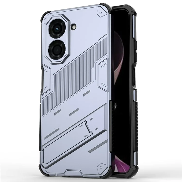 Pour Xiaomi Redmi A5 4G (171,7 mm) / Poco C71 4G Étui PC + TPU Antichoc avec Support - Gris