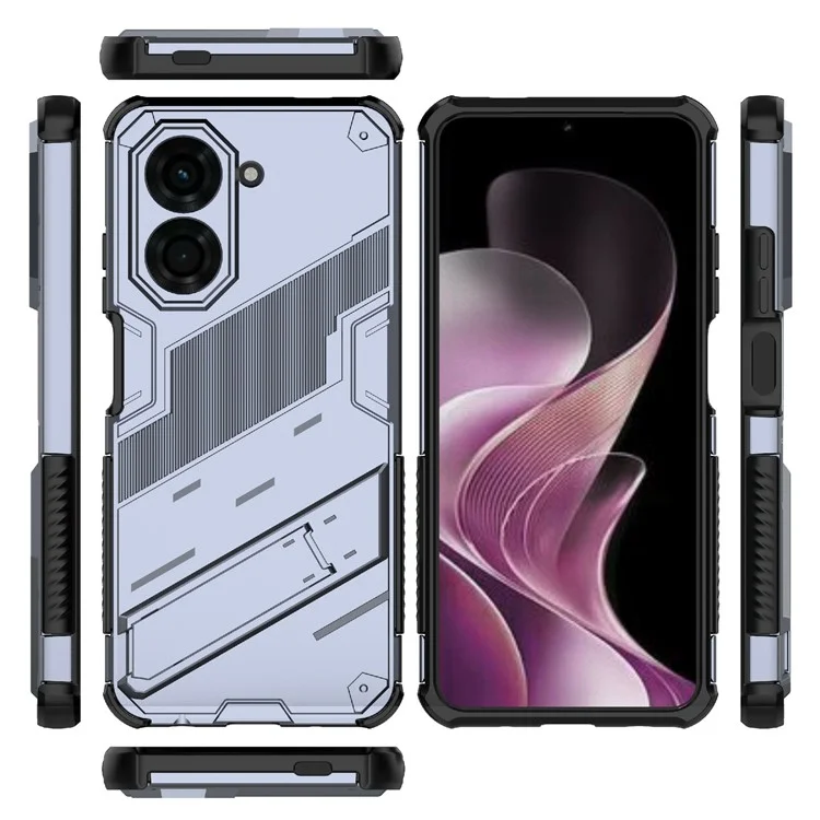 Pour Xiaomi Redmi A5 4G (171,7 mm) / Poco C71 4G Étui PC + TPU Antichoc avec Support - Gris