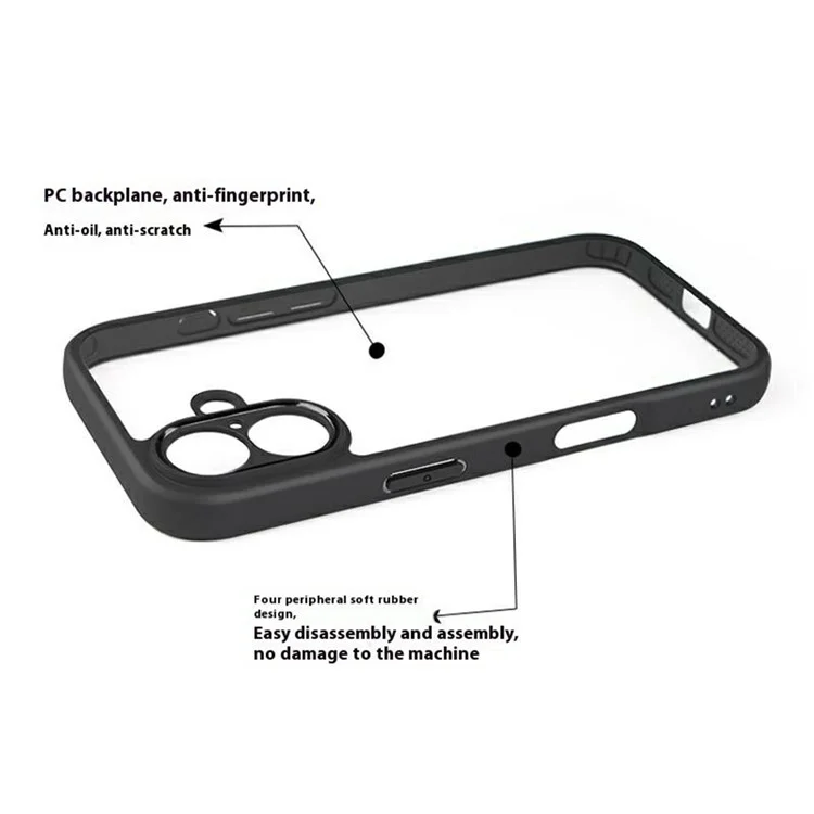 For iPhone 17 Case Shockproof PC + TPU Clear Back Phone Cover