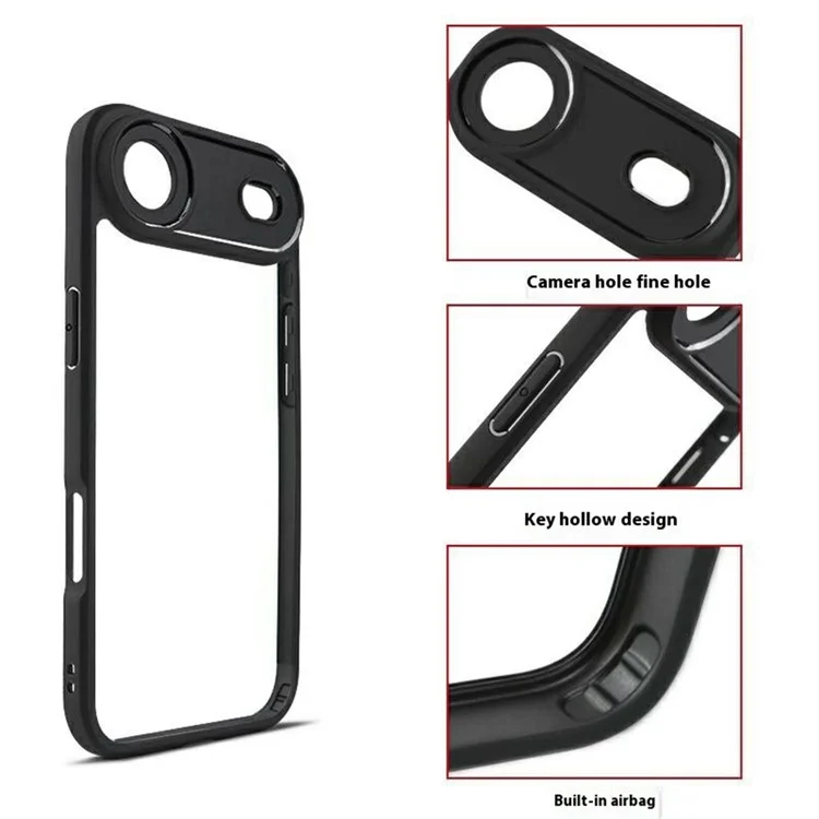 For iPhone 17 Air Case Shockproof PC + TPU Clear Back Phone Cover