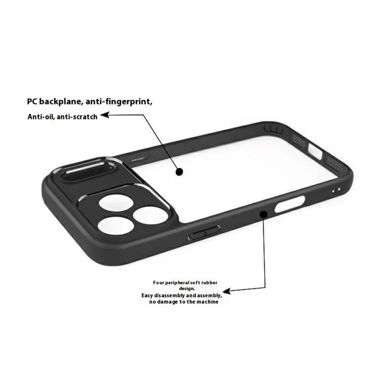 For iPhone 17 Pro Case Shockproof PC + TPU Clear Back Phone Cover